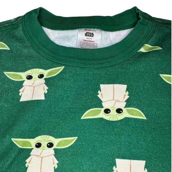Hanna Andersson Star Wars Grogu Print Long John Pajama Set Size 130cm (8) - Picture 2 of 6